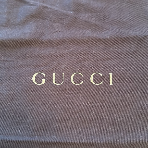 BROWN GUCCI DRAWSTRING DUSTBAG 11.5 X 17 - Picture 2 of 4